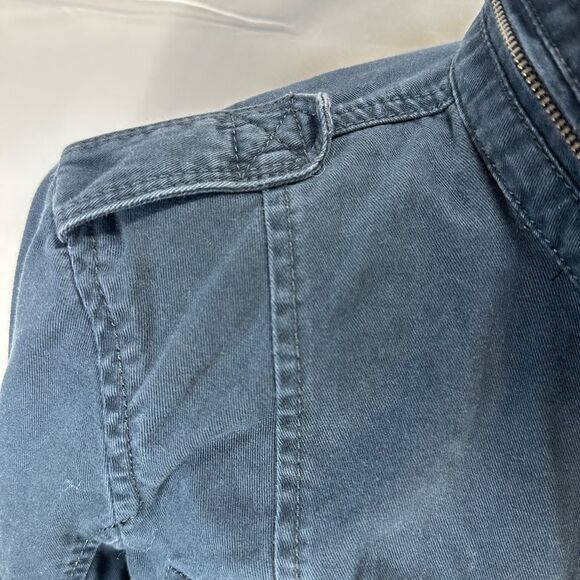 Abercrombie & Fitch Size SMALL Navy Cotton Cinch Waist Utility Jacket - Picture 6 of 15